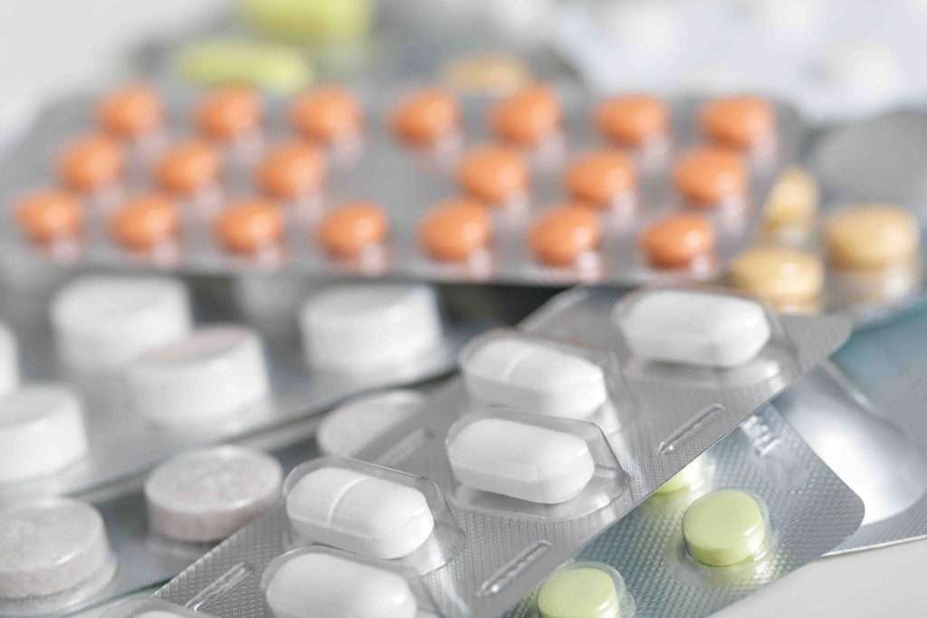 medicine pills in packs.